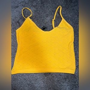 Yellow patterned cropped tank